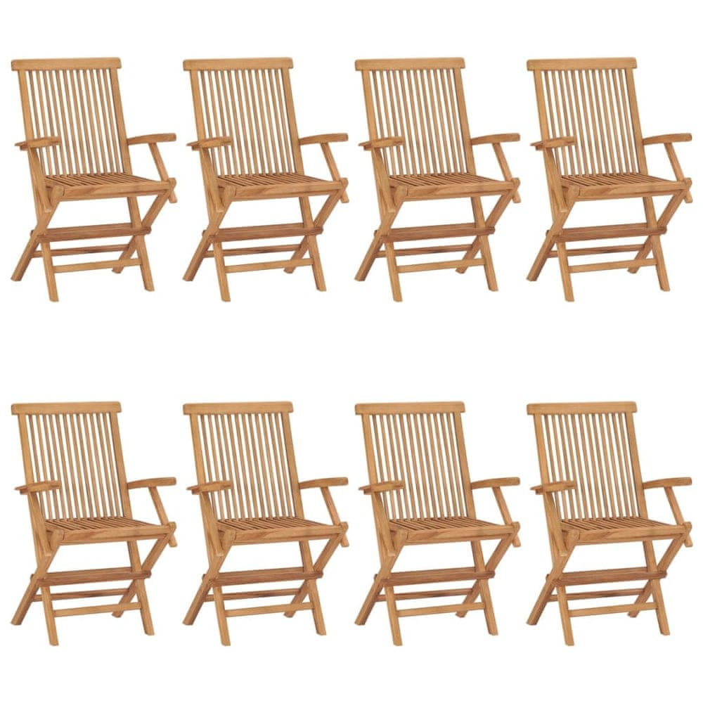 Vidaxl Záhradné stoličky 8 ks tíkový masív
